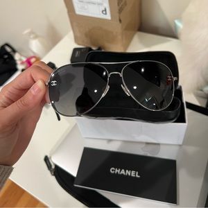 Authentic Chanel Aviator Sunglasses